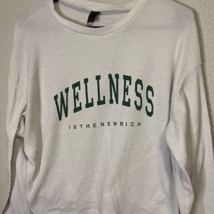 Long Sleeve Waffle Knit Crop Top